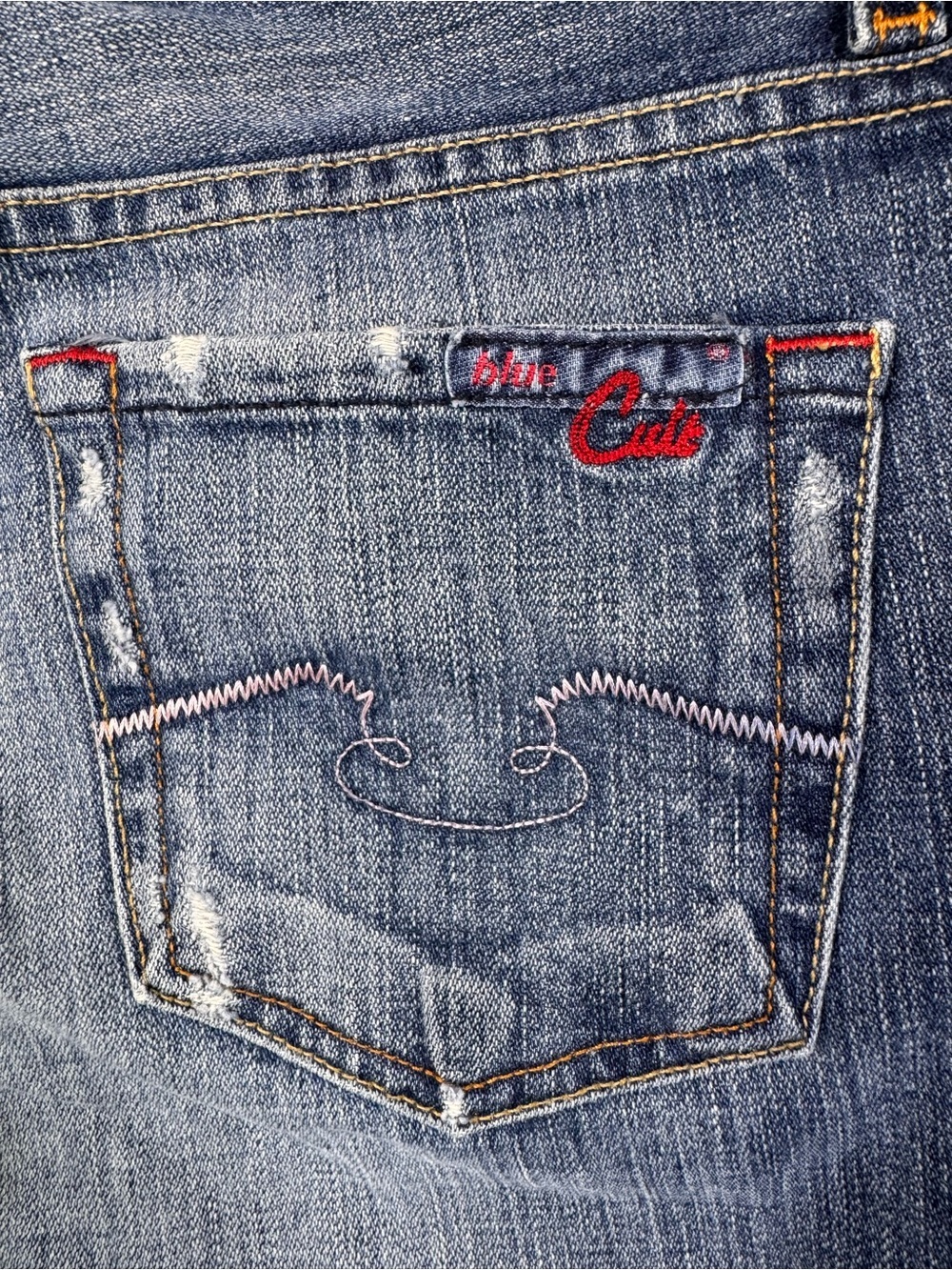 Y2K BLUE CULT Women’s Low Rise Medium Blue Washed Bootcut Flared Jeans, 31 - Picture 12 of 14